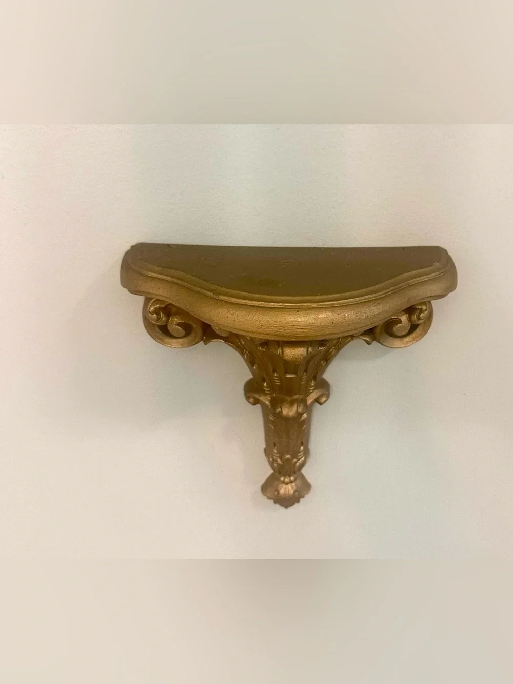 VTG 1986 Burwood Wall Sconce Shelf Gold Hollywood Regency 7 x 3.25 x 6.75